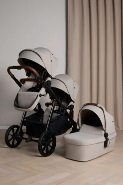Beemoo Pro Multi 2 Søskendevogn inkl. Liggedel, Latte Beige