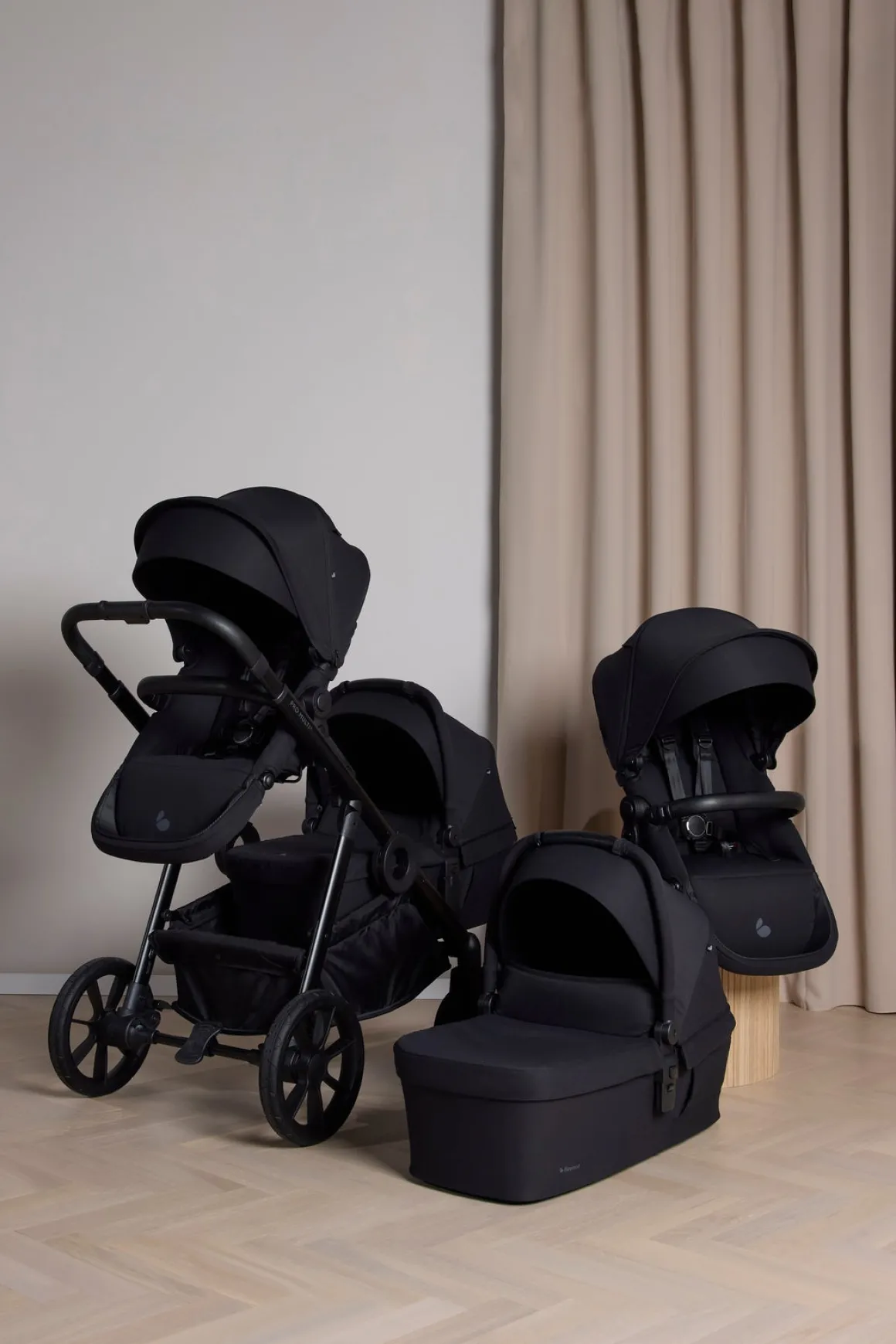 Beemoo Pro Multi 2 Tvillingevogn, Coffee Black