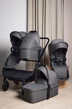 Beemoo Pro Twin 2 Tvillingevogn, Mocha Grey