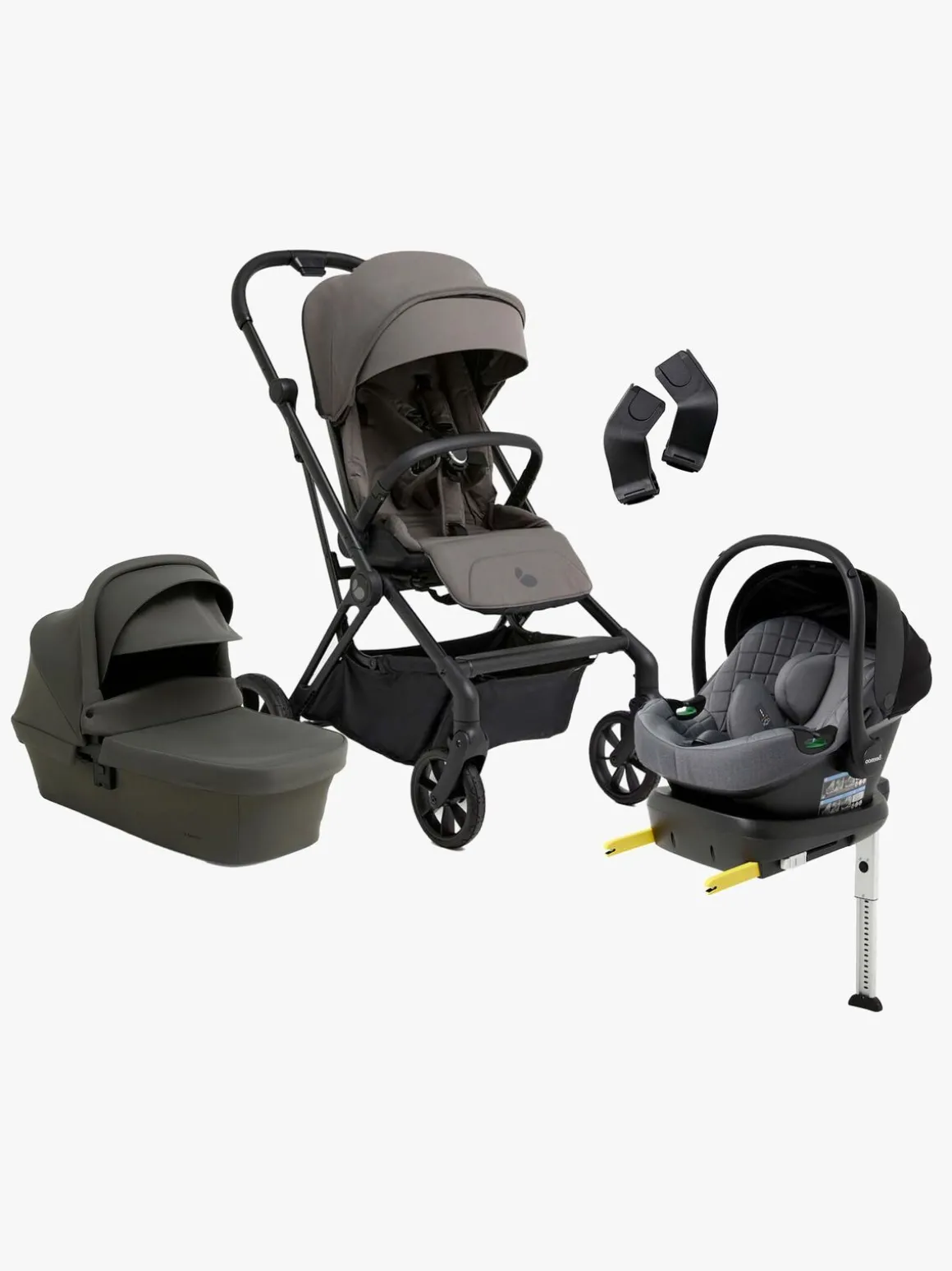 Beemoo Pro Twist Duovogn inkl. Beemoo Route Autostol Baby & Base, Mocha Grey/Mineral Grey