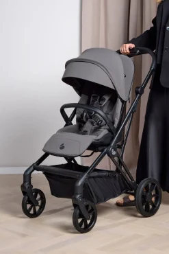 Beemoo Pro Twist Duovogn Inkl. Cybex Aton B2 Autostol Baby & Base, Mocha Grey/Volcano Black