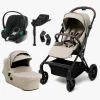 Beemoo Pro Twist Duovogn Inkl. Cybex Aton B2 Autostol Baby & Base, Latte Beige/Volcano Black