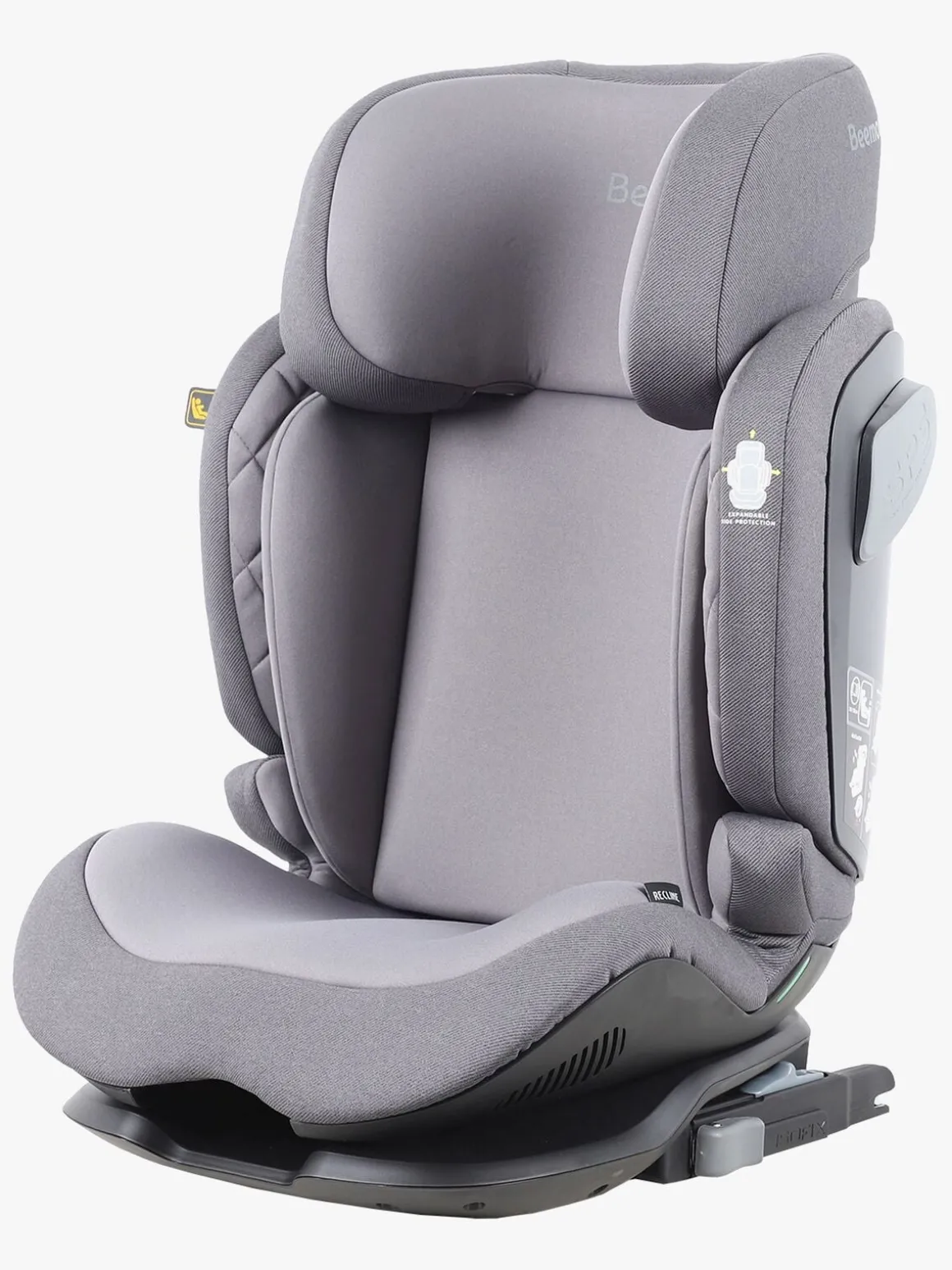 Beemoo Recline i-Size Autostol inkl. Ventilerende Hynde, Mineral Grey/Grey