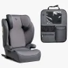 Beemoo Ride i-Size Autostol ISOFIX inkl. Beemoo Deluxe Sædebeskytter med Opbevaring, Mineral Grey