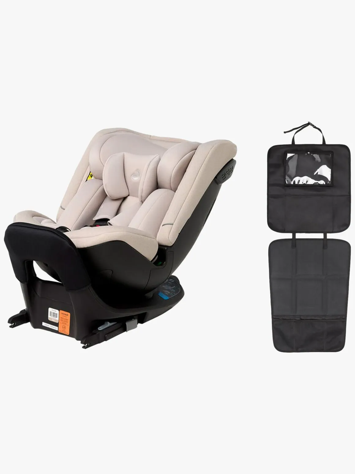 Beemoo Rotate i-Size Autostol inkl. 3-i-1 Sædebeskytter, Oat/Black