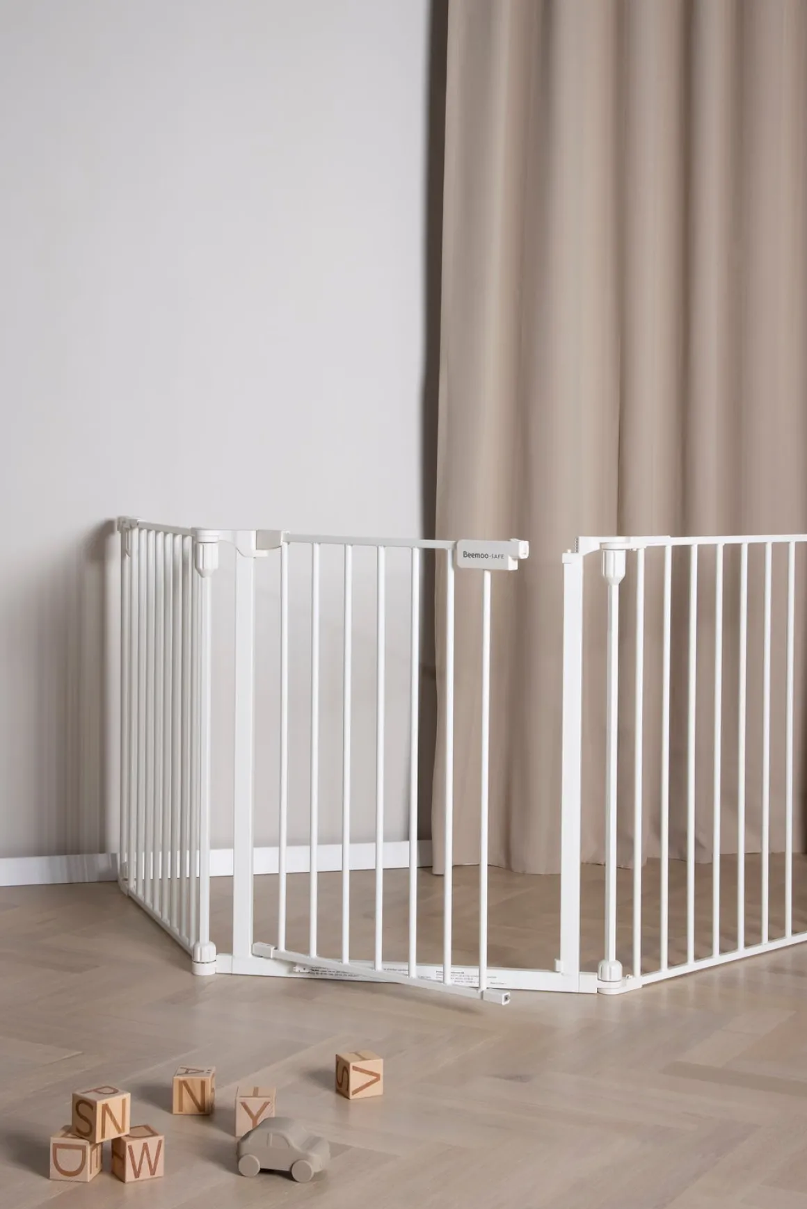 Beemoo SAFE Protect Skruegitter/rumdeler 3 Sektioner inkl. Forlængerdel 30 cm, White