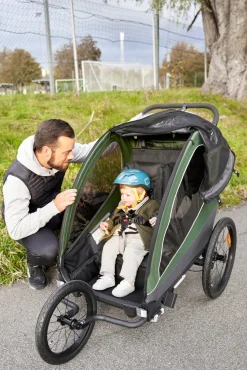 Beemoo Sporty Trail Cykelanhænger inkl. Løbesæt, Green