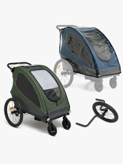 Beemoo Sporty Trail Cykelanhænger inkl. Regnslag & Løbesæt, Green