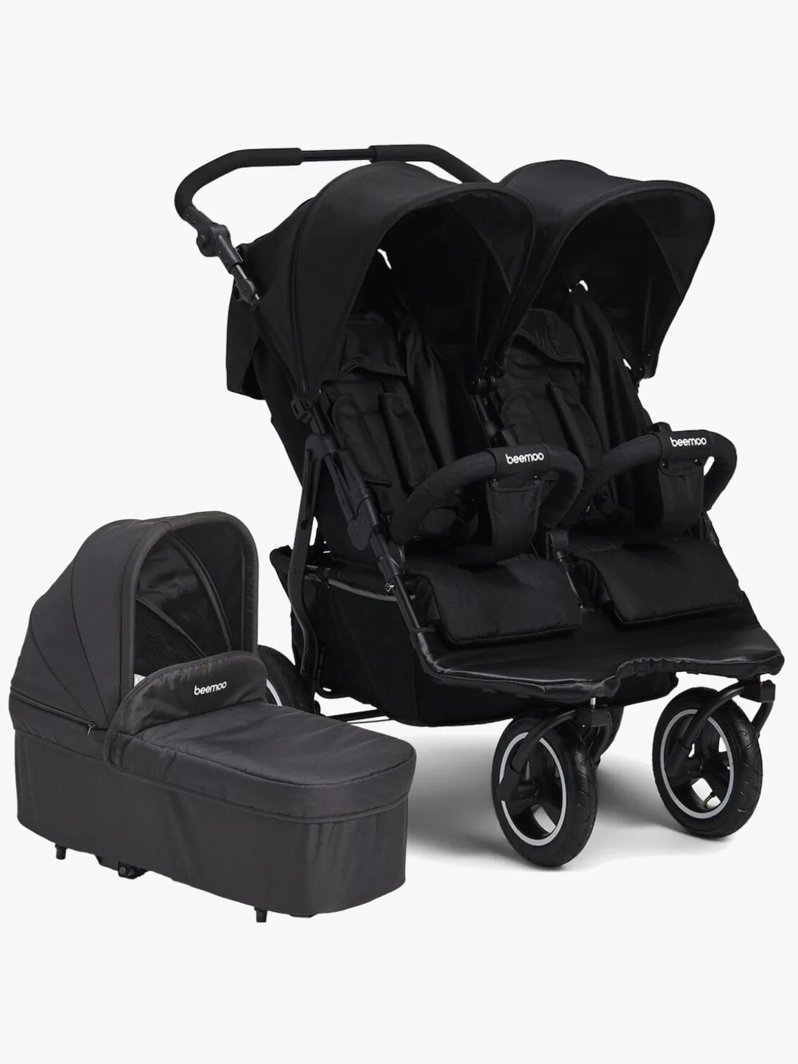 Beemoo Swing Søskendevogn inkl. Liggedel, Sort