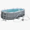 Bestway Power Steel Oval poolsæt 427x250x100 cm