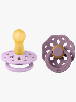 BIBS Boheme Sut 2-Pak Latex Str. 2 Rund, Violet Sky/Mauve