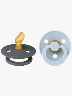 BIBS Colour Sut 2-pak Latex Str. 1 Anatomisk, Iron/Baby Blue