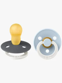 BIBS Colour Sut 2-Pak Latex Str. 3 Rund, Iron GLOW/Baby Blue GLOW