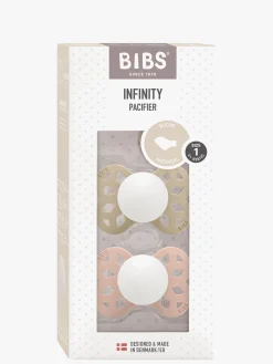 BIBS Infinity Sutter 2-Pak Silikone Str. 1 Anatomisk, Vanilla GLOW/Blush GLOW