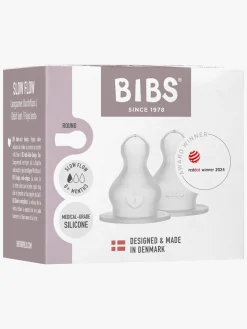 BIBS Slow Flow Sut Silikone 2-pak, Neutral