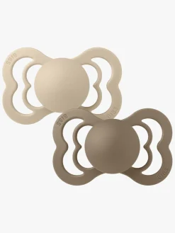 BIBS Supreme Sut 2-pak Silikone Str. 1, Vanilla/Dark Oak