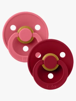 BIBS Sut Colour 2-pak Latex Størrelse 2, Coral/Ruby