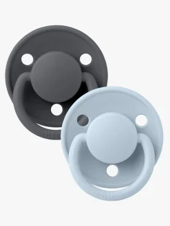 BIBS Sut De Lux 2-pak Silicone, Iron/Baby Blue