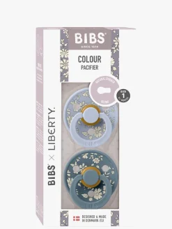 BIBS x Liberty Colour Sut 2-Pak Latex Str. 1 Rund, Capel/Dusty Blue Mix