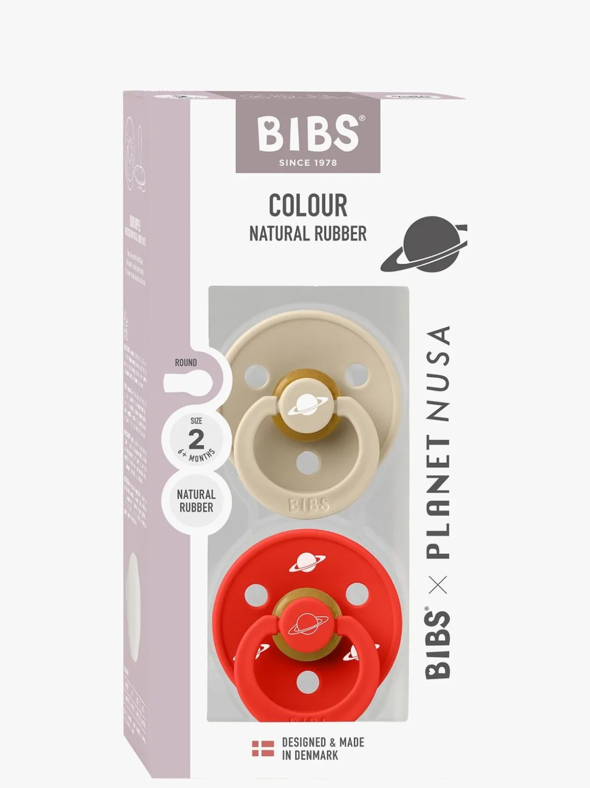 BIBS x Planet Nusa Colour Sutter 2-pak Latex Str. 2, Vanilla Mix