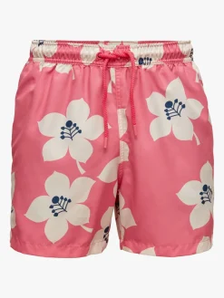 Björn Borg Kenny Badeshorts, Bb Graphic Floral Sunkist Coral