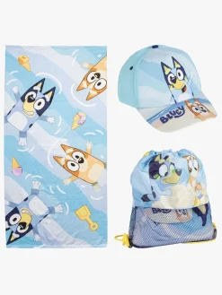 Bluey Håndklæde Gymnastikpose & Kasket Sæt, Lyseblå