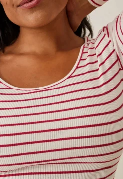 Boob Signe midi Kjole, Stripe White/Red