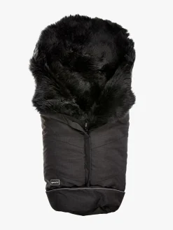 Bozz Lammeskindskørepose Langhåret, Black Melange/Grey