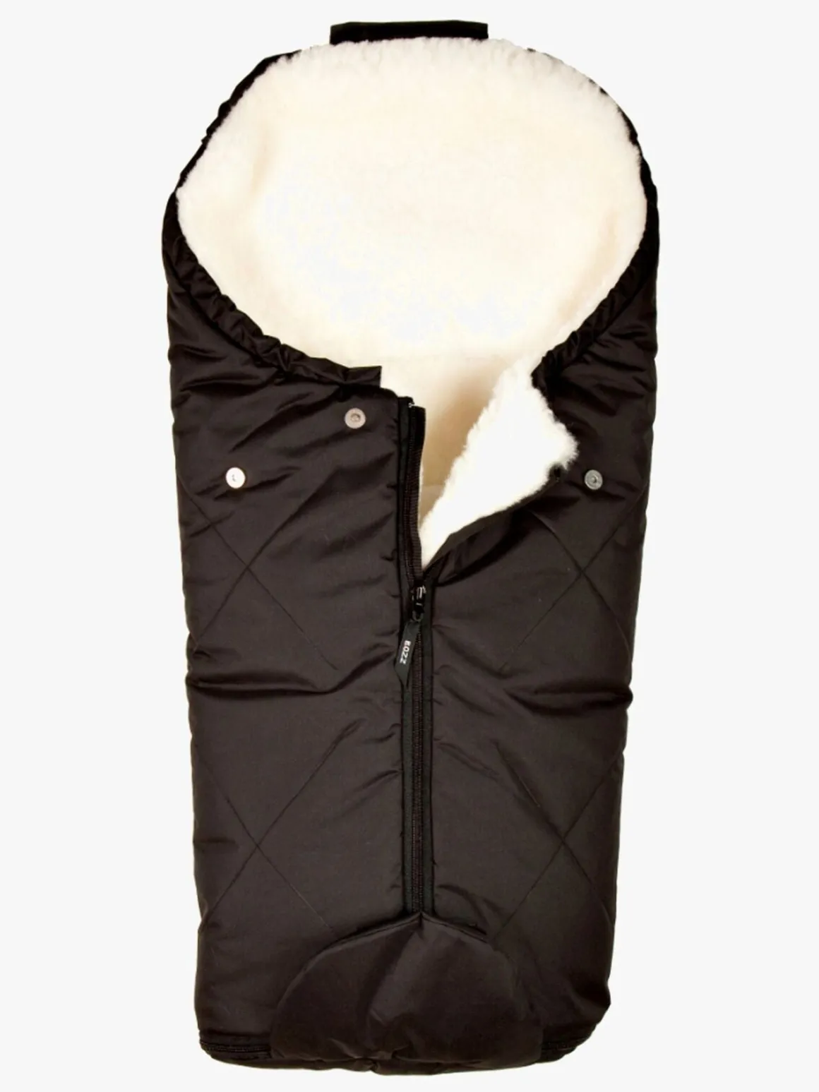 Bozz Lammeskindskørepose Small Klippet, Black/White