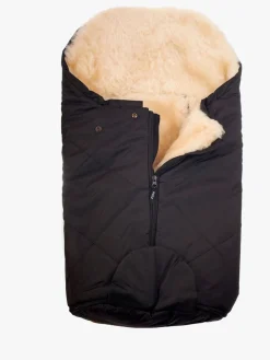 Bozz Lammeskindskørepose Small Klippet, Black/Nature