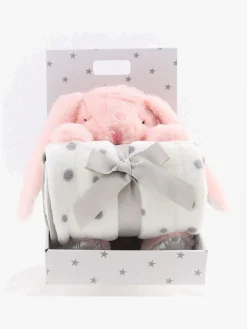 CarloBaby Fleecetæppe & Bamse Kanin, Lyserød