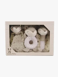 CarloBaby Fleecetæppe & Bamse Giftset Ræv, Grå