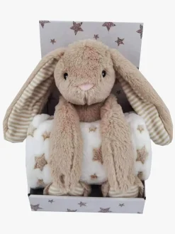 CarloBaby Fleecetæppe Beige Stjerne & Kanin