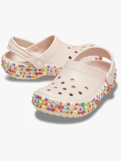 Crocs Classic Beaded Band Kids Clogs, Quartz