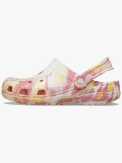 Crocs Classic Glow Marbled Kids Clogs, Daylily/Multi