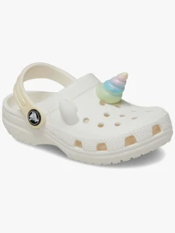 Crocs Classic IAM Rainbow Unicorn Kids Clogs, Chalk