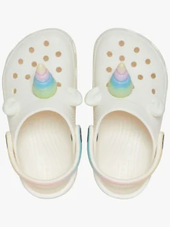 Crocs Classic IAM Rainbow Unicorn Kids Clogs, Chalk