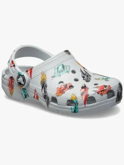 Crocs Classic Race Cars Graphic Kids Clogs, Mirage/Multi