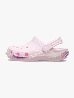 Crocs Classic Star Sparkle Clogs, Pink Milk