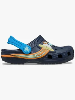 Crocs Classic UFO Lights Kids Clogs, Navy