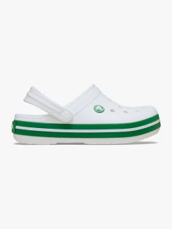 Crocs Crocband Clogs, White/Green Ivy