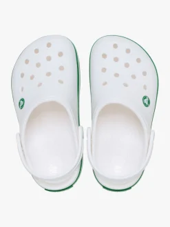Crocs Crocband Clogs, White/Green Ivy