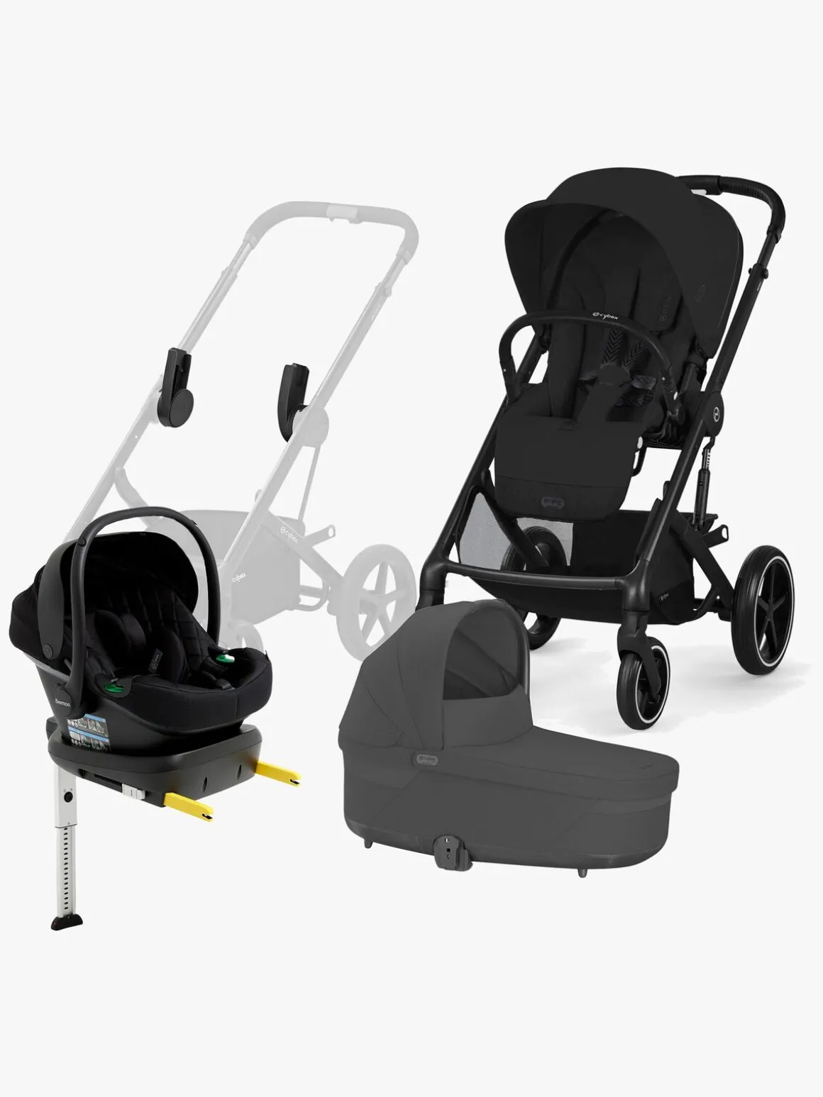 Cybex BALIOS S Lux Duovogn inkl. Beemoo Route & Base, Moon Black