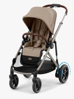 Cybex e-GAZELLE S Klapvogn, Almond Beige/Taupe