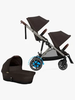 Cybex e-Gazelle S Søskendevogn inkl. Liggedel, Chocolate Brown/Taupe