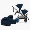 Cybex e-Gazelle S Tvillingevogn, Ocean Blue/Silver
