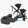 Cybex e-Gazelle S Tvillingevogn, Moon Black/Black