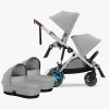 Cybex e-Gazelle S Tvillingevogn, Stone Grey/Silver