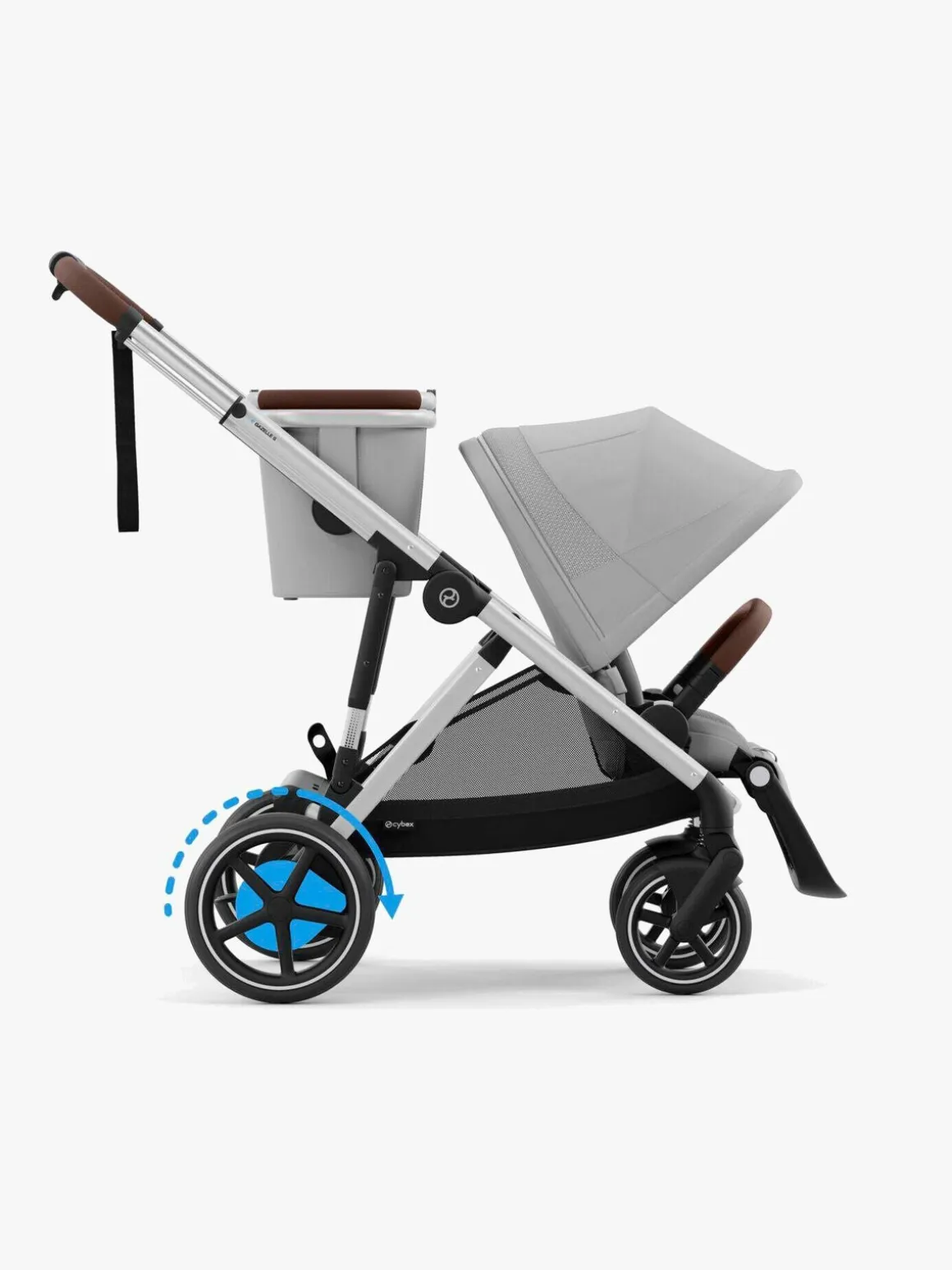 Cybex e-Gazelle S Tvillingevogn, Stone Grey/Silver