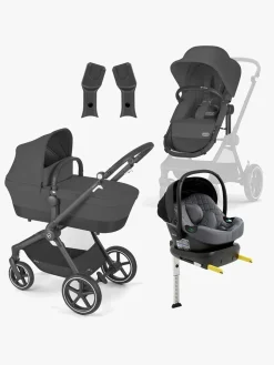 Cybex EOS Lux Duovogn inkl. Beemoo Route i-Size Autostol Baby & ISOFIX Base, Moon Black/Mineral Grey